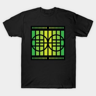 “Dimensional Fork” - V.6 Green - (Geometric Art) (Dimensions) - Doc Labs T-Shirt